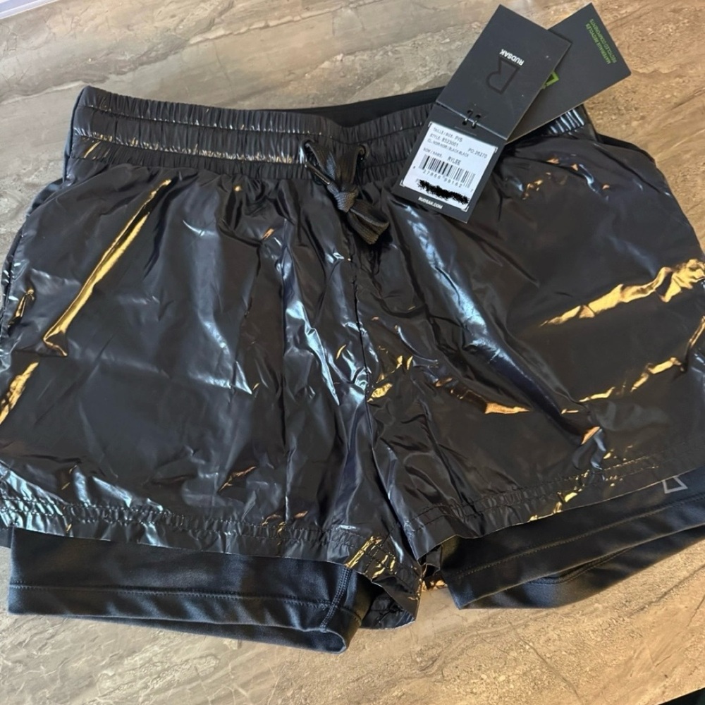 RUDSAK Glossy Black Women's Athletic Shorts